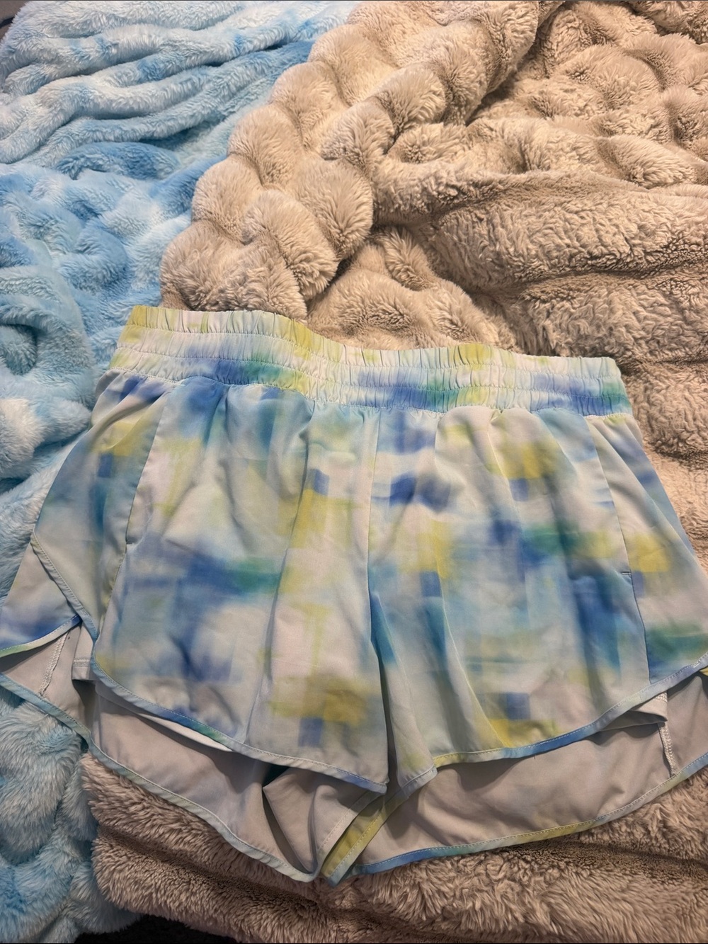 Avia Light Blue Tie-Dye Women's Elastic Waist Shorts